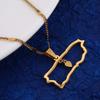 Stainless Steel Puerto Rico Map Pendant Necklaces Puerto Ricans Map Jewelry (Gold) view 2