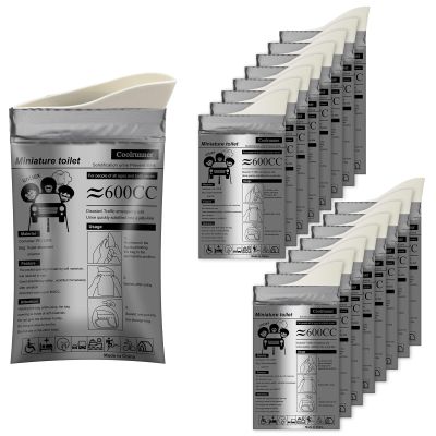 Coolrunner Disposable Urine Bags, Camping Pee Bags for Men Women, Disposable Urinals Vomit Bags for Travel Urinal Toilet Traffic Jam Emergency Portable Toilet for Kids, Patient (Grey-20p)