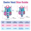 HeySplash Swim Vest for Kids, Child Size Watersports Kids Swim Vest Toddler Floatie Trainer Vest with Survival Whistle, Easy on and Off, Large, Lake Blue (Fit 55-77 lb) view 4