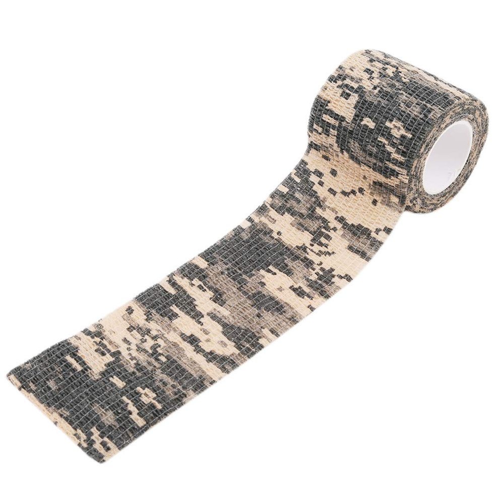 Flybloom Tactical Camouflage Stretch Bandage Outdoor Hunting War Shooting Band Gun Accessories Bicycle Decoration (ACU Camouflage)