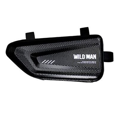 WILD MAN Rainproof Hard Shell Triangle Bike Saddle Bag For Frame under Seat For Road Mountain Cycling (Black,E4)