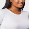 Womens Lightweight Baselayer Crew Top, White, Size Medium view 3