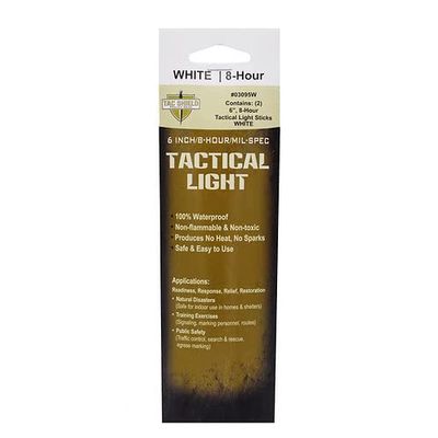 Tac Shield Tactical 8 Hour Light Stick - 2 Pack, White, 6 Inch