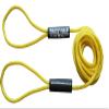 Boat Throw Rope- Double Braided Nylon Rope, Stitched Loops and Floats by Boat Lines and Dock Ties (Yellow 2 Loop, 15 feet) view 1