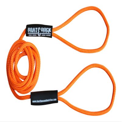 Boat Throw Rope- Double Braided Nylon Rope, Stitched Loops and Floats by Boat Lines and Dock Ties (Orange 2 Loop, 15 feet)