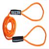 Boat Throw Rope- Double Braided Nylon Rope, Stitched Loops and Floats by Boat Lines and Dock Ties (Orange 2 Loop, 15 feet) view 1