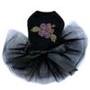 Small Light Pink Hibiscus - Bling Rhinestone Dog Tutu Dress, L Black view 1