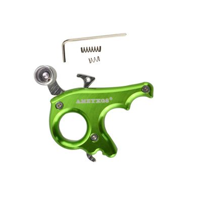 SHARROW Archery 3 Finger Release Aids Thumb Trigger Release Tool Button Release Aid Grip for Compound Bow (Green)