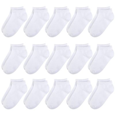 BOOPH Kids Socks for Boys Girls Low Cut Athletic Ankle Socks 4-6 Years White