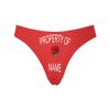 Custom Women's Funny Face Novelty Briefs Thong G-Strings Property of Name Rose Red Printed with Photo S view 1