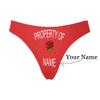 Custom Women's Funny Face Novelty Briefs Thong G-Strings Property of Name Rose Red Printed with Photo S view 2