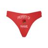 Custom Women's Funny Face Novelty Briefs Thong G-Strings Property of Name Rose Red Printed with Photo S view 4