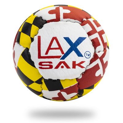Lax Sak Soft Practice Lacrosse Balls - Same Weight & Size as a Regulation Lacrosse Balls, Great for Indoor & Outdoor Practices, Less Bounce & Minimal Rebounds - Maryland Flag, 12 Pack