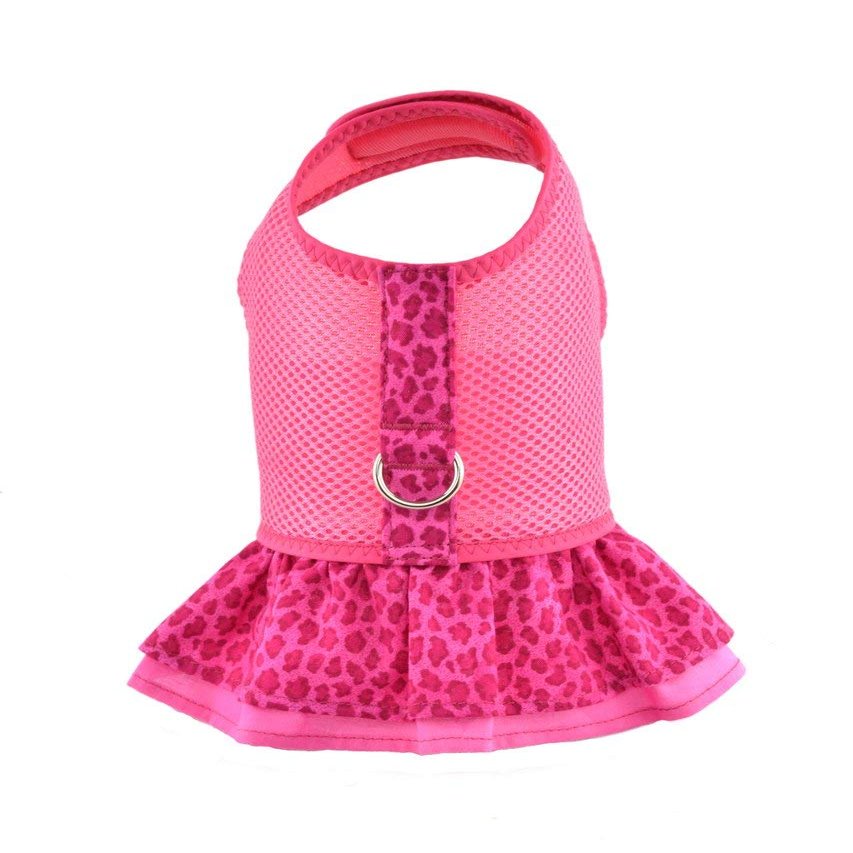 Fuchsia (Pink) Hawaiian Ruffled Dog Harness with Ruffles Spoiled Dog Designs (XX-Small)