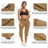 ChinFun Women's Cargo Hiking Pants Water Resistant UPF 50+ Stretch Capris Deep Khaki M view 3