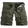 AKARMY Men's Lightweight Multi Pocket Cotton Casual Cargo Shorts,Outdoor Twill Camo Shorts with Zipper Pockets(No Belt) 038 ArmyGreen view 1