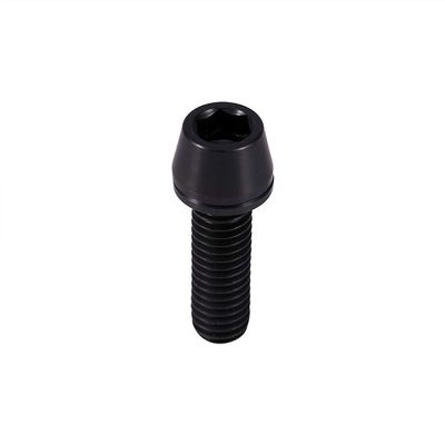 Titanium Bolt with Washer,Titanium Alloy Bicycle Titanium Tapered Head Bolt Screw with Washer for Mountain Bike (Black)