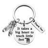 CENWA Dance Teacher Gift Dance Teacher Appreciation Gift It Takes A Big Heart To Teach Little Feet Keychain Ballet Gifts(Teach little feet K) view 1