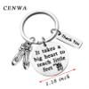 CENWA Dance Teacher Gift Dance Teacher Appreciation Gift It Takes A Big Heart To Teach Little Feet Keychain Ballet Gifts(Teach little feet K) view 2