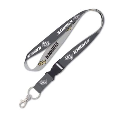 Central Florida Golden Knights UCF Golden Knights Lanyard with Detachable Buckle, 1" - Grey