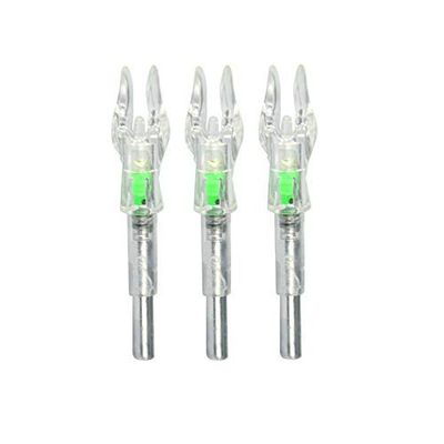 SHARROW Archery Arrows Nock LED Lighted Nocks Hunting Shooting Luminous Lighted Compound Recurve Bow Glowing Arrow Nock Tail Fit 4.2mm Arrow Shaft 6pcs (Green)
