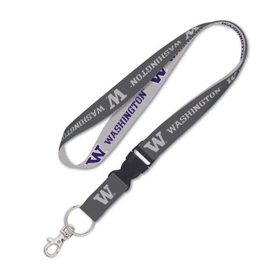 WinCraft Washington Huskies Lanyard with Detachable Buckle, 1" - Purple and Grey