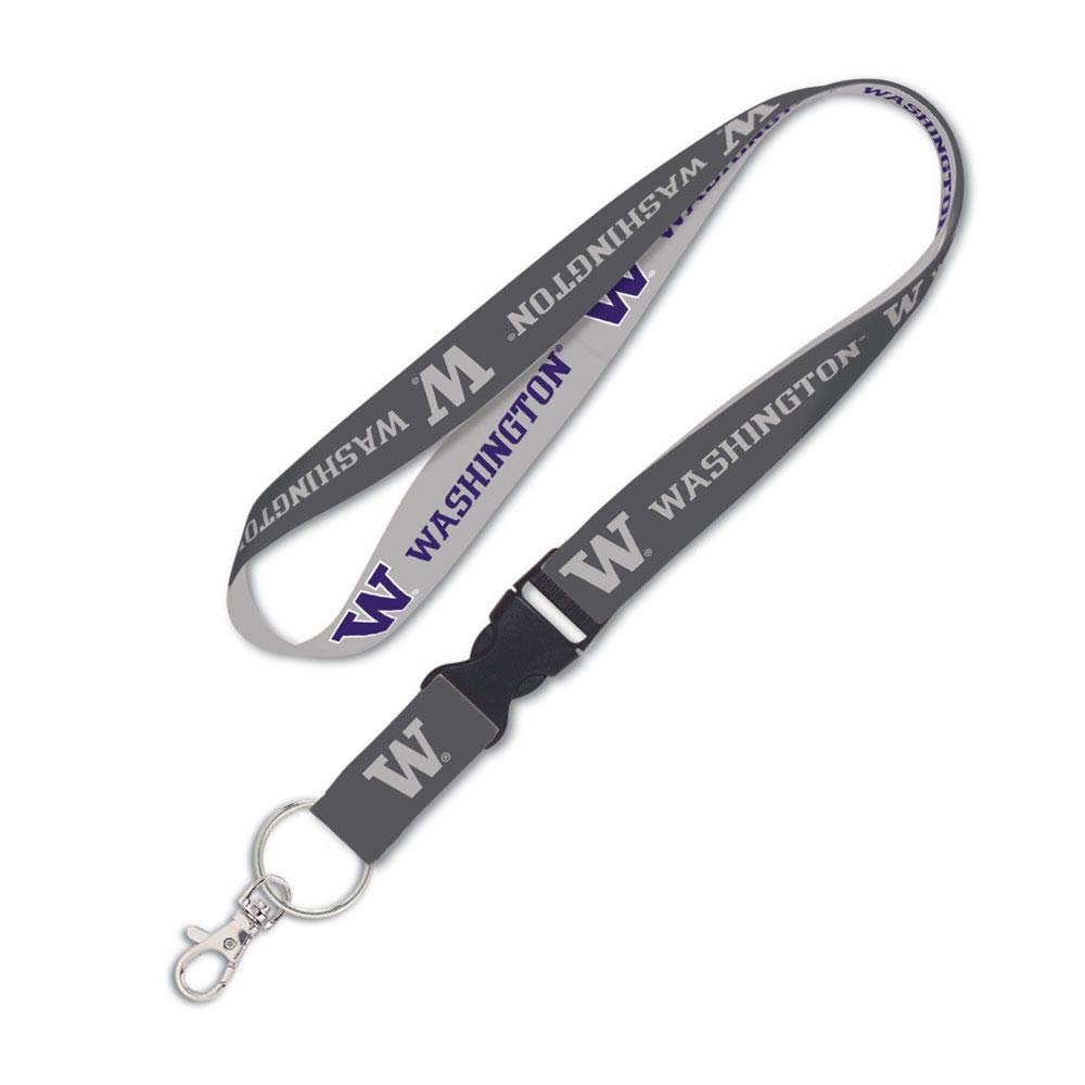WinCraft Washington Huskies Lanyard with Detachable Buckle, 1" - Purple and Grey