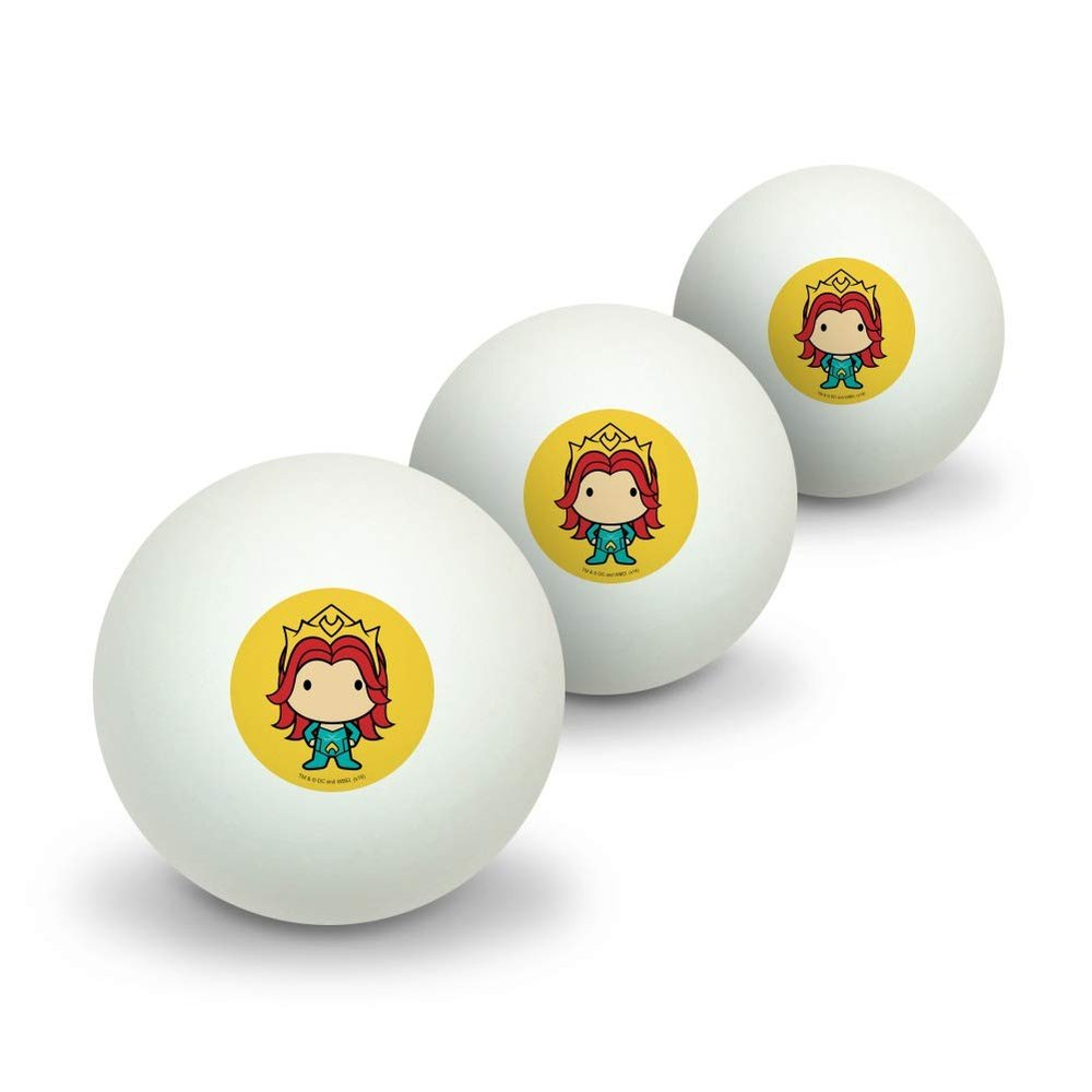 GRAPHICS & MORE Aquaman Movie Mera Chibi Character Novelty Table Tennis Ping Pong Ball 3 Pack