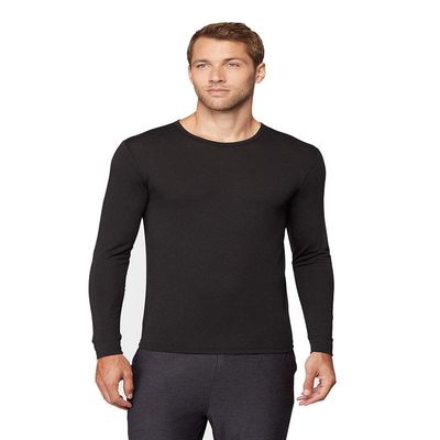 Mens Lightweight Baselayer Crew Top, Black., Size Large