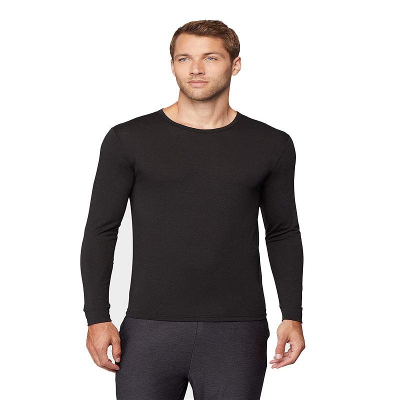 Mens Lightweight Baselayer Crew Top, Black., Size Large