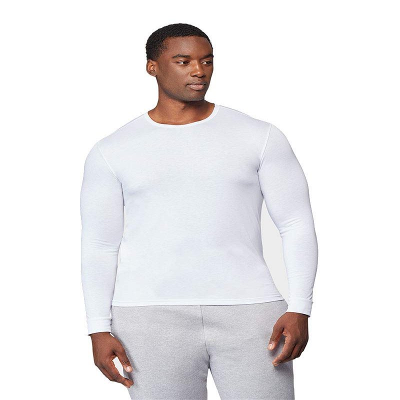 Mens Lightweight Baselayer Crew Top, White., Size XLarge