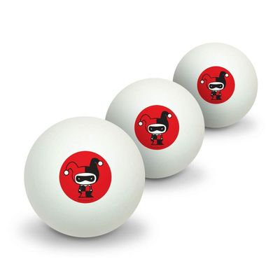 GRAPHICS & MORE Harley Quinn Cute Chibi Character Novelty Table Tennis Ping Pong Ball 3 Pack