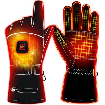 Rabbitroom Rechargeable Men Heated Gloves Touchscreen Waterproof Thin Non-Slip Electric Gloves Hand Warmer for Arthritis Raynaud's Relief, Ideal for Hunt Ski Golf Winter Outdoor Activities Gift(XL)