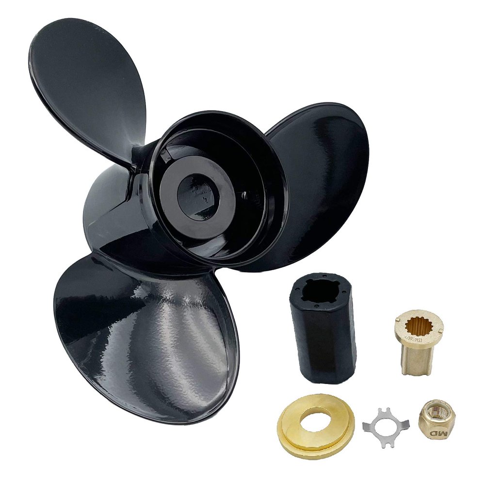 Interchangeable Aluminum Outboard Propeller Boat Prop 13x19 Pitch Replacement for Mercury/Mariner 40 Bigfoot/CT-125HP 15 Tooth Spline