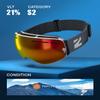 ZIONOR X Ski Snowboard Snow Goggles OTG Design for Men Women Adult with Spherical Detachable Lens UV Protection Anti-fog (VLT 21% White Frame Revo Red Lens) view 2
