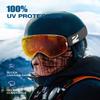 ZIONOR X Ski Snowboard Snow Goggles OTG Design for Men Women Adult with Spherical Detachable Lens UV Protection Anti-fog (VLT 21% White Frame Revo Red Lens) view 3