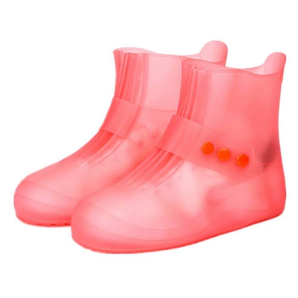Hooyi Waterproof Rain Shoe Covers for Men Women Overshoes Rain Boots Reusable Galoshes Snow Durable Stretchable Kids Shoe Protectors L