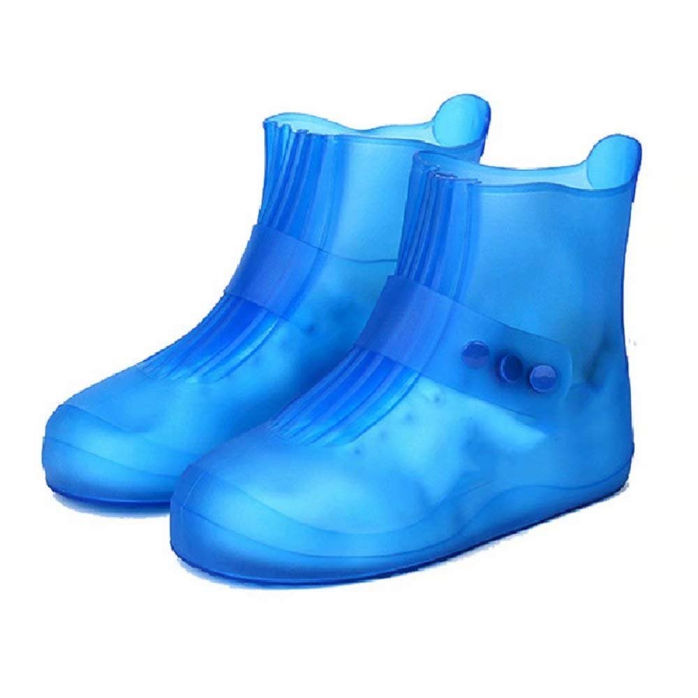 Hooyi Waterproof Rain Shoe Covers for Men Women Overshoes Rain Boots Reusable Galoshes Snow Durable Stretchable Kids Shoe Protectors L