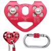 Zipline Trolley Kit with 25kN Carabiner Double Tandem Dual Pulley for 1/4 5/16 3/8 1/2 Cable for Backyard Zipline Climbing Rescue 30KN 6700LBS  view 1