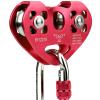 Zipline Trolley Kit with 25kN Carabiner Double Tandem Dual Pulley for 1/4 5/16 3/8 1/2 Cable for Backyard Zipline Climbing Rescue 30KN 6700LBS  view 2