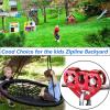 Zipline Trolley Kit with 25kN Carabiner Double Tandem Dual Pulley for 1/4 5/16 3/8 1/2 Cable for Backyard Zipline Climbing Rescue 30KN 6700LBS  view 3