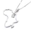 African Map Pendant Necklace Jewelry Heart Charm Map of Africa Continent Jewelry (Silver) view 1