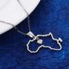 African Map Pendant Necklace Jewelry Heart Charm Map of Africa Continent Jewelry (Silver) view 2