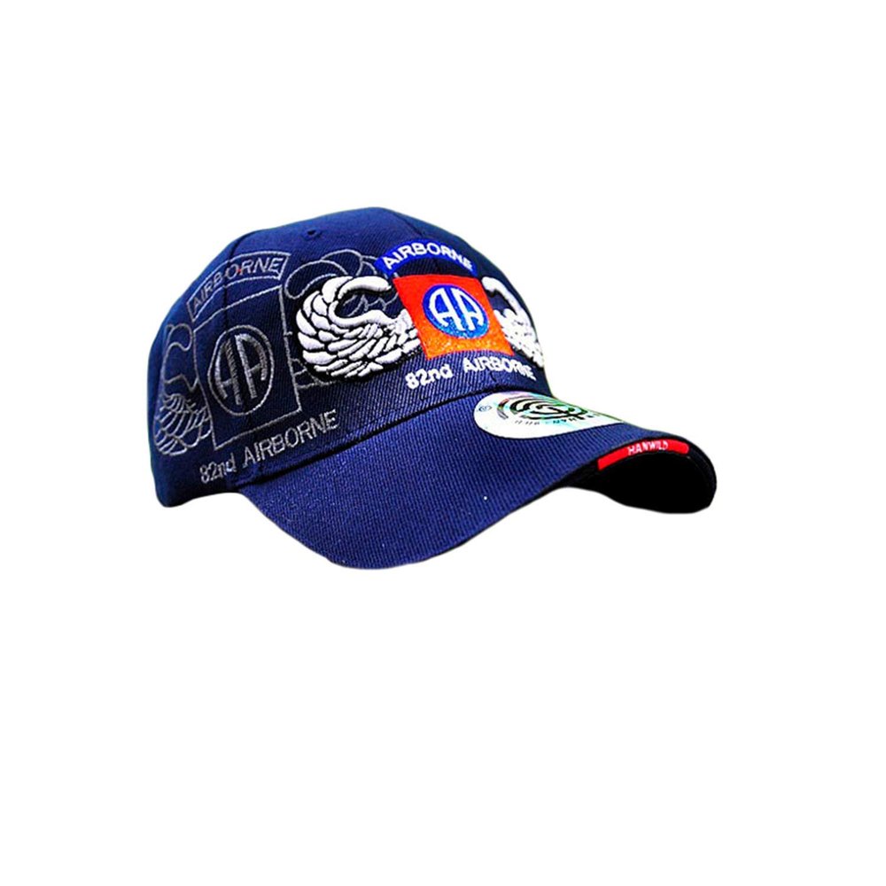 82nd Airborne Division Baseball Cap Embroidered Adjustable Duck Tongue Military Hat Blue