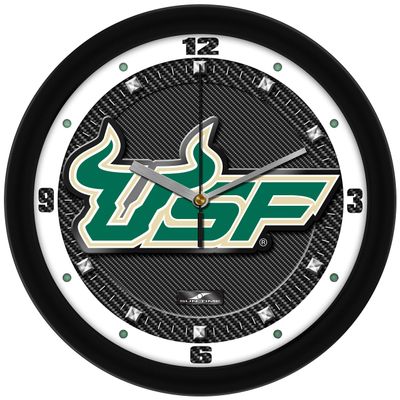 SunTime USF Bulls Wall Clock, Printed Carbon Fiber Team Art, Silent Non-Ticking Quartz Movement, 11.5"