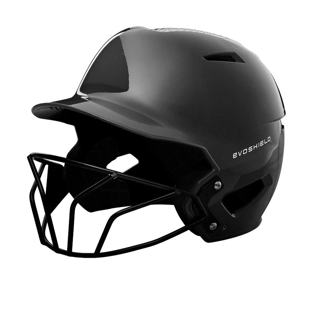 EvoShield XVT Luxe Fitted Batting Helmet with Softball Facemask - Black, Large