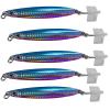 5pcs 5.25oz Colt Sniper jigs 150g coltsniper jig with a 3561D-DT MUSTAD 3X Strong Forge High Carbon Steel Treble Hook - Pink Blue Silver view 1