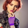 YgneeDom 80s Fishnet Gloves for Women and Girls in Theme Party Costume Accessories (Purple) view 4
