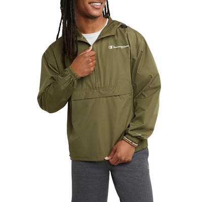 Champion mens Stadium Packable Jacket, Left Chest Script Jacket, Cargo Olive-549369, Large US
