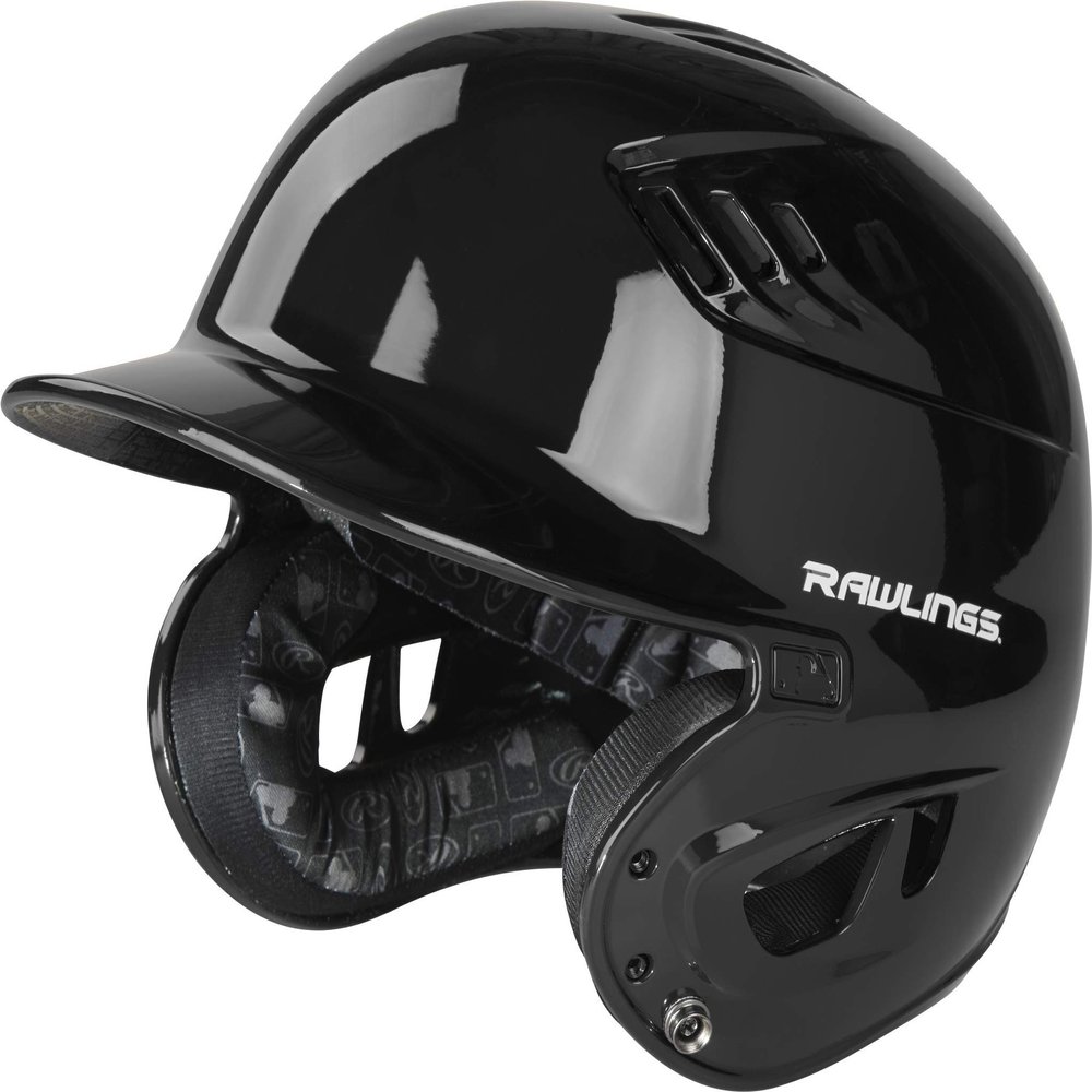 Rawlings | R16 VELO Baseball Batting Helmet | Senior (6 7/8' - 7 5/8') | Black